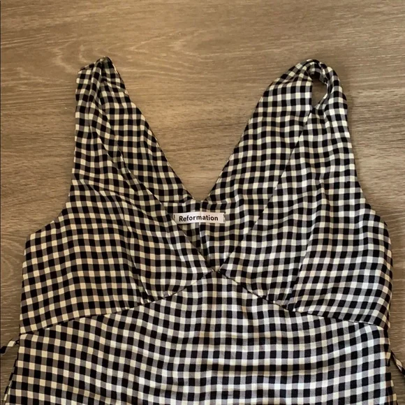 Reformation Black and off-white/cream Mini Dress - Picture 3 of 8